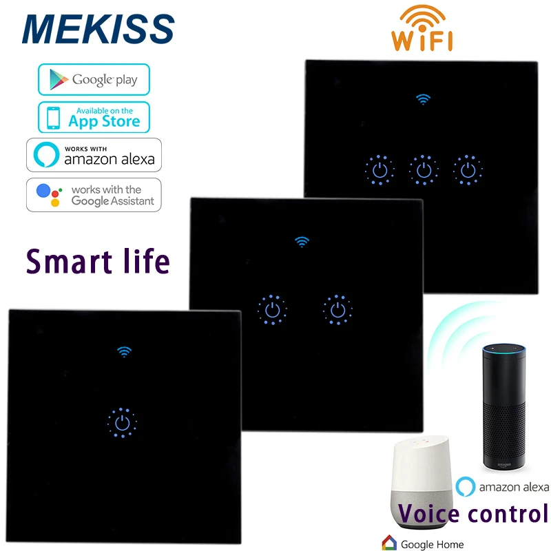 WIFI Smart Touch Switch Mobile APP Wireless Control EU Standard Single Line Control 1/2/3gang Wall Sticker Light Switch
WIFI Smart Touch Switch Mobile APP Wireless Control EU Standard Single Line Control 1/2/3gang Wall Sticker Light Switch
