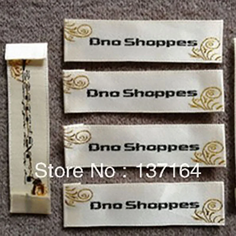 Wholesale Customize Logo Garment Label Two Colours Logo Woven Label Customize Logo Garment Care Label