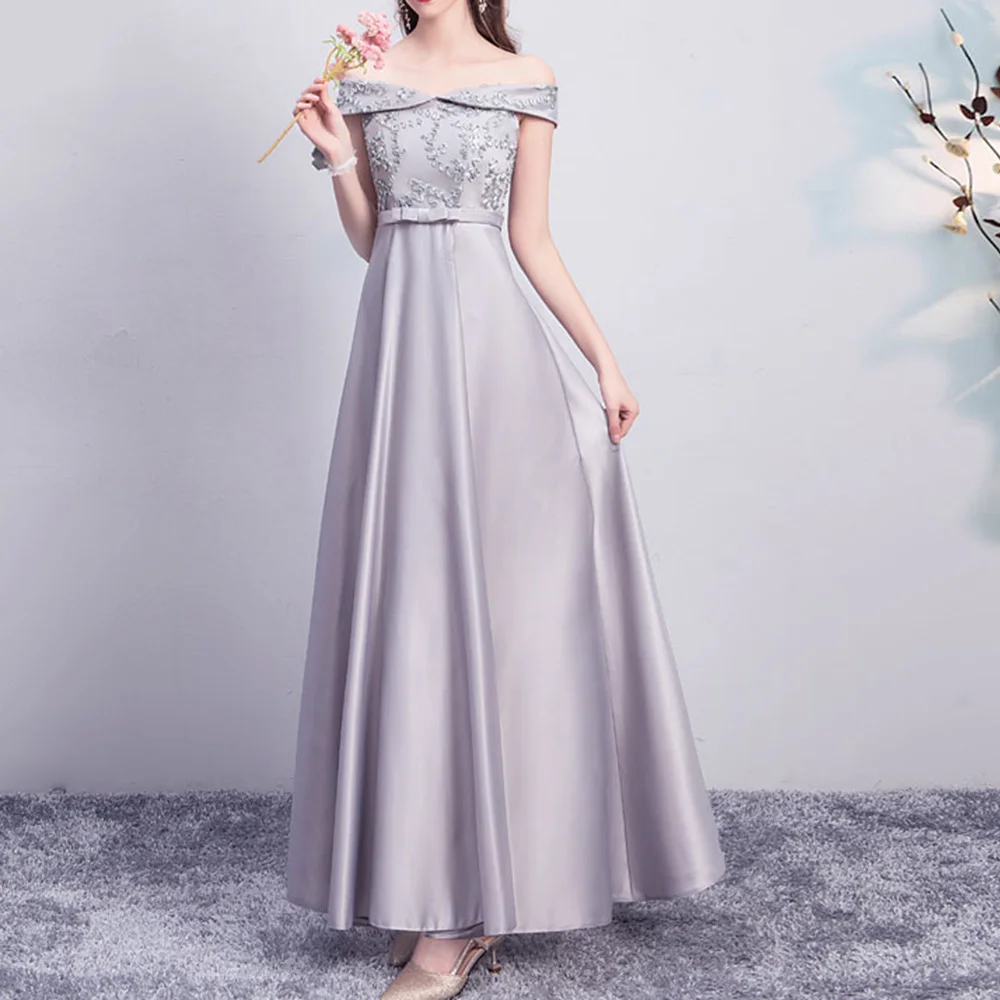 Elegant Pleated Off Shoulder Bridesmaid Dresses Chiffon Wedding Evening Gown Illusion Lace Embroidery Prom Party Long Robe
Elegant Pleated Off Shoulder Bridesmaid Dresses Chiffon Wedding Evening Gown Illusion Lace Embroidery Prom Party Long Robe