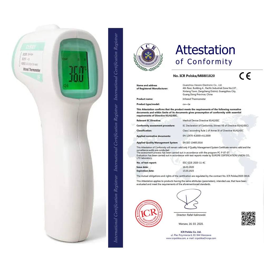 Electronic Digital forehead Temperature Non Contact Infrared Thermometer Gun
Electronic Digital forehead Temperature Non Contact Infrared Thermometer Gun