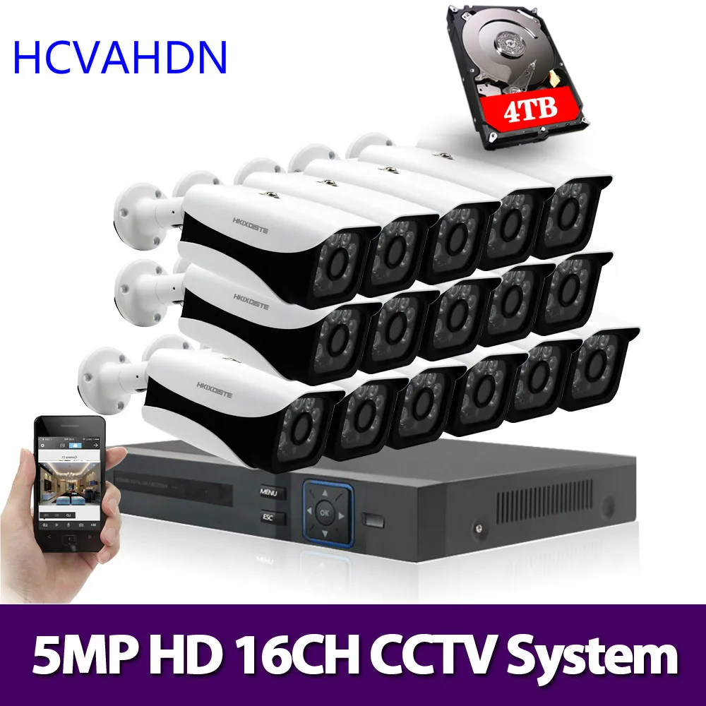5MP 5 in1 16CH H.265 DVR With 16PCS 5MP HD TVI Smart IR Bullet Weatherproof Cameras Security Video CCTV System Kit
5MP 5 in1 16CH H.265 DVR With 16PCS 5MP HD TVI Smart IR Bullet Weatherproof Cameras Security Video CCTV System Kit