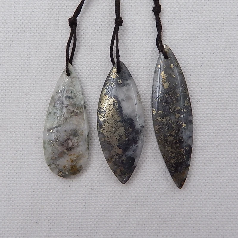 3Pcs Natural Stone Pyrite Water Drop And Horse Eye Shape Semi-finished Products DIY Jewelry Making Pendants Set 47x13x5mm
3Pcs Natural Stone Pyrite Water Drop And Horse Eye Shape Semi-finished Products DIY Jewelry Making Pendants Set 47x13x5mm