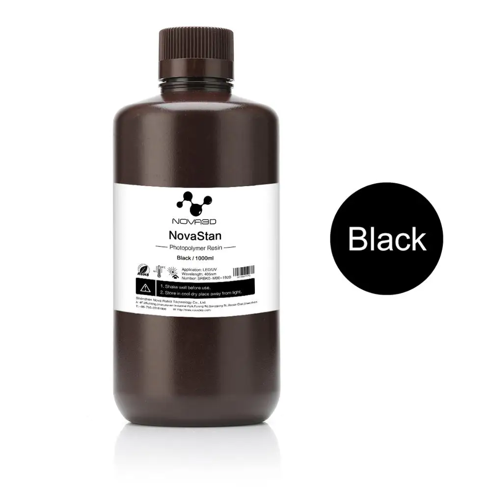 3D Printer NOVA3D 405nm UV Resin Profession Printing Material LCD DLP UV Sensitive Liquid photopolymer Black Color Resina Print
3D Printer NOVA3D 405nm UV Resin Profession Printing Material LCD DLP UV Sensitive Liquid photopolymer Black Color Resina Print