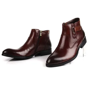 Leather Genuine 2020 Men Fashion Buckle Round Toe Work Boots Luxury Brand Spring Autumn Zipper Dress Shoes
Leather Genuine 2020 Men Fashion Buckle Round Toe Work Boots Luxury Brand Spring Autumn Zipper Dress Shoes