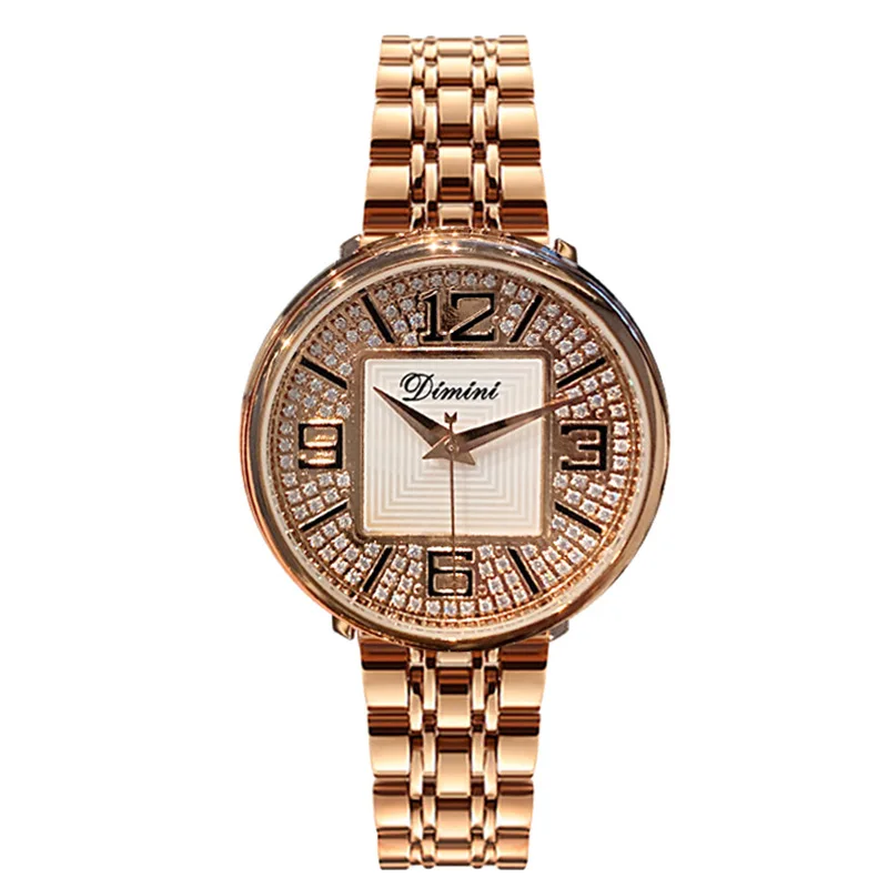 Фото Horloges vrouwen 2019 женские часы с бриллиантами Женские кварцевые из розового золота