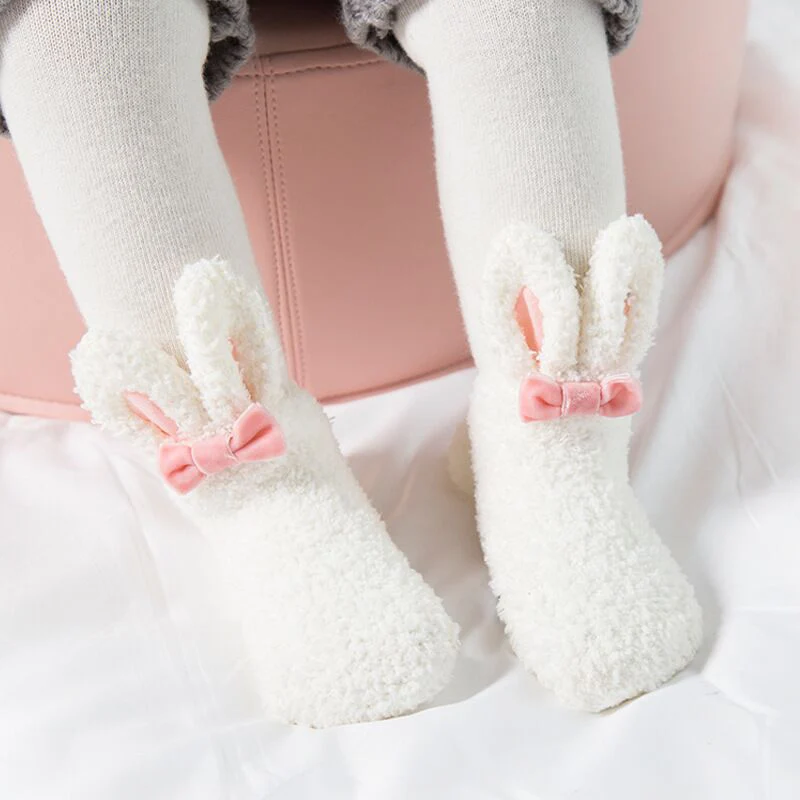 Осенне зимние утепленные детские носки для новорожденных кораллового цвета с