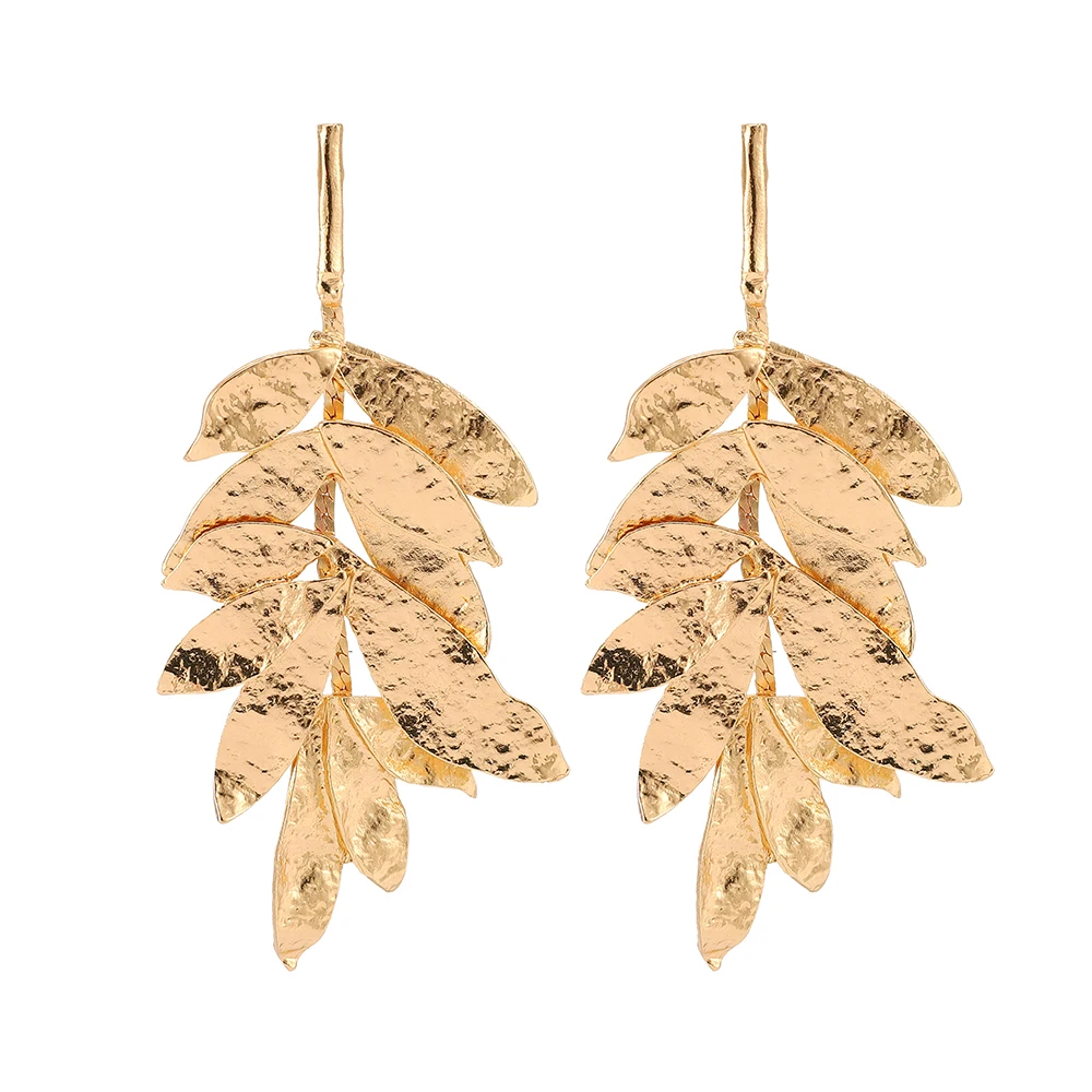Женские серьги-подвески в виде листьев золотого цвета | Украшения и аксессуары