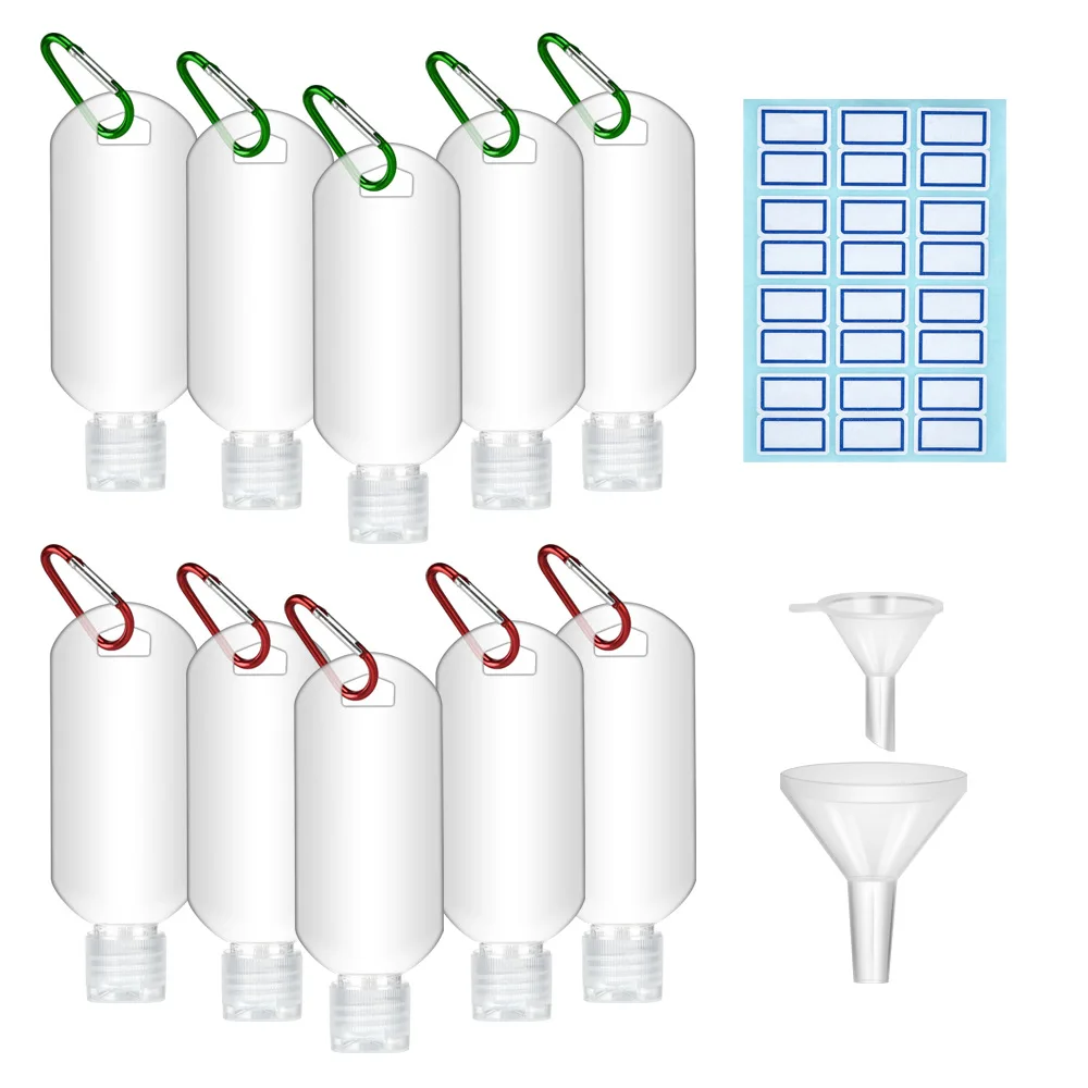 13pcs Clear Refillable Gel Bottles with Holder Keychain Buckle Funnels Labels Travel Hand Sanitizer Split Bottles for Children
13pcs Clear Refillable Gel Bottles with Holder Keychain Buckle Funnels Labels Travel Hand Sanitizer Split Bottles for Children