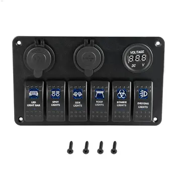 New 6 Gang Car Marine Boat Circuit Blue LED On/Off Rocker Switch Panel IP68 Waterproof 6 Rocker Switch Overload Protection
New 6 Gang Car Marine Boat Circuit Blue LED On/Off Rocker Switch Panel IP68 Waterproof 6 Rocker Switch Overload Protection