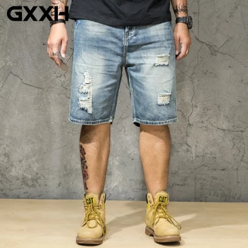 Plus Size 42 44 46 Men's Loose Distressed Denim Holes Destroyed bermuda Straight Short Denim Male Ripped Jeans Short 4XL 5XL 6XL 
Plus Size 42 44 46 Men's Loose Distressed Denim Holes Destroyed bermuda Straight Short Denim Male Ripped Jeans Short 4XL 5XL 6XL