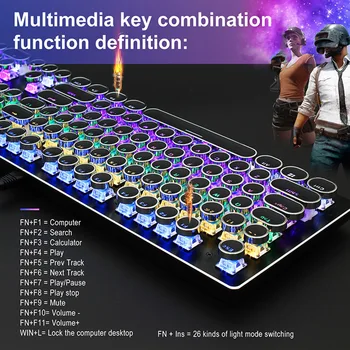 Keyboard Mechanical Wired Keyboard 104 Key Backlit Gaming for Laptop Computer ND998
Keyboard Mechanical Wired Keyboard 104 Key Backlit Gaming for Laptop Computer ND998