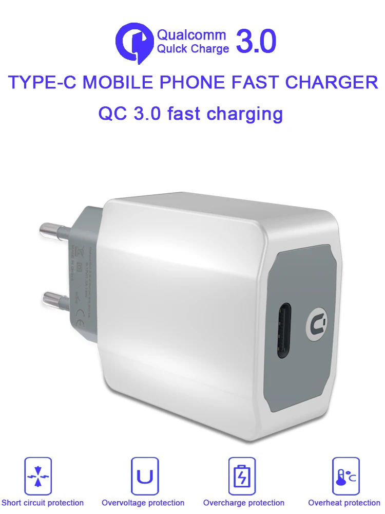 QC3.0 5V/3A Fast mobile phone charger standard Trave EU US Plug Type c to Type c 3.1 for samsung s9 s10 Huawei p20 Xiaomi
QC3.0 5V/3A Fast mobile phone charger standard Trave EU US Plug Type c to Type c 3.1 for samsung s9 s10 Huawei p20 Xiaomi