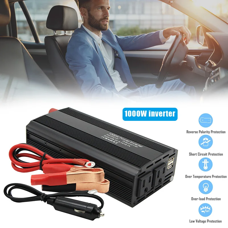 1000W Car Power Inverter DC 12V To AC 110V 2 AC Outlets RV Solar Converter XR657
1000W Car Power Inverter DC 12V To AC 110V 2 AC Outlets RV Solar Converter XR657