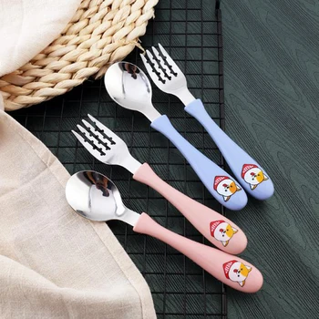 1set Stainless Steel Cartoon Kids Soup Spoon Fork Children'S Tableware 2pcs Set Dinnerware Baby Feeding Cutlery
1set Stainless Steel Cartoon Kids Soup Spoon Fork Children'S Tableware 2pcs Set Dinnerware Baby Feeding Cutlery
