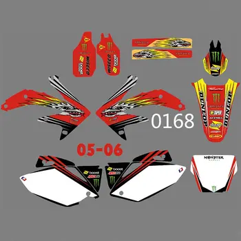 New Full Graphics Decals Stickers Custom Number Name Glossy Bright Stickers Waterproof for HONDA CRF450R CRF450 2005-2006