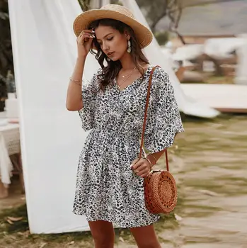 Floral Print Boho Dress for Women Sundress Short Sleeve V-Neck Button High Waist Mini Dresses Ladies Beach Dress #20
Floral Print Boho Dress for Women Sundress Short Sleeve V-Neck Button High Waist Mini Dresses Ladies Beach Dress #20