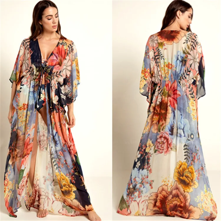 2020 Kaftan Beach Long Cotton Tunic Bohemian Printed Loose Summer Beach Dress Robe Plus Size Women Beach Wear Bikini Cover Up 
2020 Kaftan Beach Long Cotton Tunic Bohemian Printed Loose Summer Beach Dress Robe Plus Size Women Beach Wear Bikini Cover Up