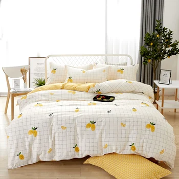 Yellow Lemon Print 78"x90" Quilt Cover Set by flat sheet pillow case 100% cotton 4pcs kids bedding set
Yellow Lemon Print 78"x90" Quilt Cover Set by flat sheet pillow case 100% cotton 4pcs kids bedding set