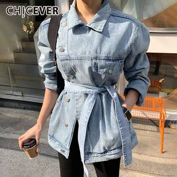 CHICEVER Asymmetrical Denim Women's Jacket Lapel Collar Long Sleeve Lace Up Oversized Female Coats 2020 Autumn Fashion Clothes
CHICEVER Asymmetrical Denim Women's Jacket Lapel Collar Long Sleeve Lace Up Oversized Female Coats 2020 Autumn Fashion Clothes