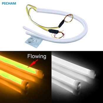 1 pair 2pcs 45cm/ 60cm car flexible DRL running signal white yellow led flowing signal bar silicone daytime running light strip
1 pair 2pcs 45cm/ 60cm car flexible DRL running signal white yellow led flowing signal bar silicone daytime running light strip