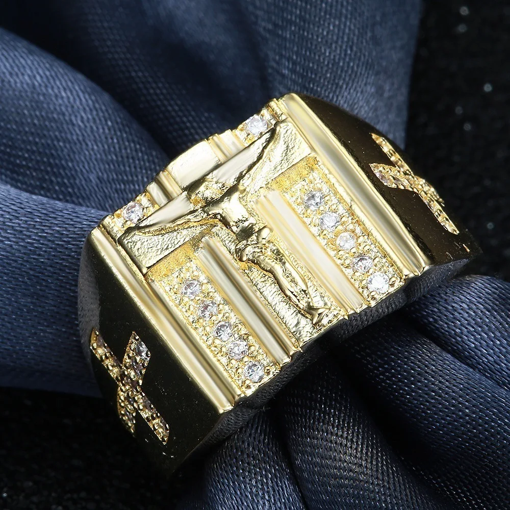 Jesus Cross White Cubic Zirconia Ring for Men Gold Tone Alloy Crucifix CZ Band Male Jewelry Anel Aneis Masculinos
Jesus Cross White Cubic Zirconia Ring for Men Gold Tone Alloy Crucifix CZ Band Male Jewelry Anel Aneis Masculinos