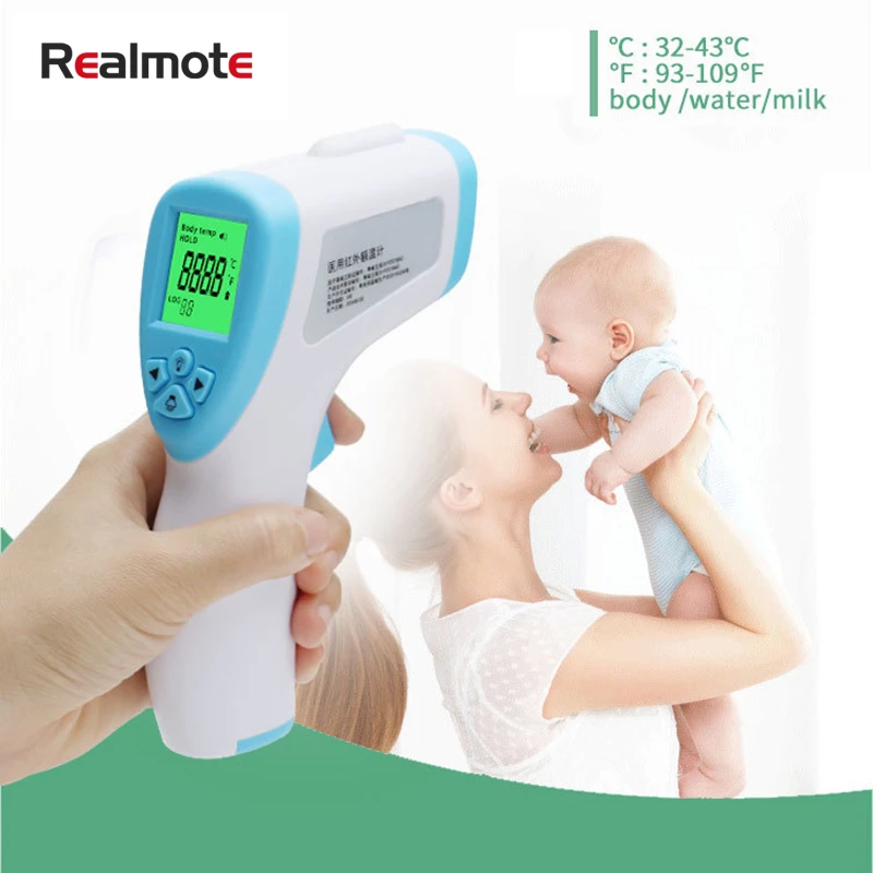 Realmote Handheld Non contact Frontal digital Body Infrared Temperature Gun Household
Realmote Handheld Non contact Frontal digital Body Infrared Temperature Gun Household