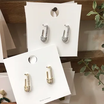 S925 Silver Full Diamond Pin Earring Paper Clip Earrings Exquisite Personality Earrings Women
S925 Silver Full Diamond Pin Earring Paper Clip Earrings Exquisite Personality Earrings Women