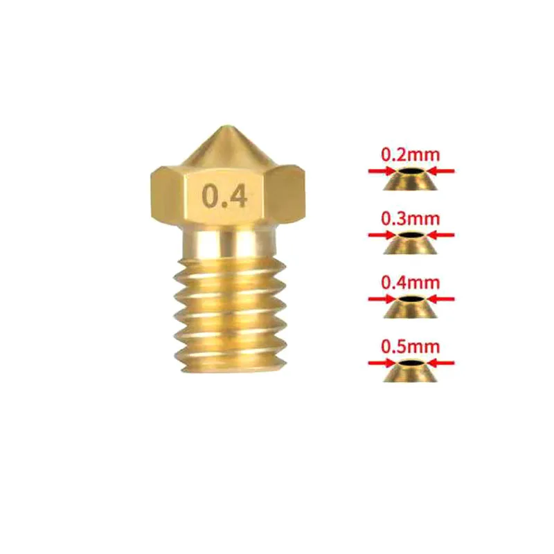MK8 V5/V6 Nozzle Tool High Accuracy For 0.1/0.2/0.3/0.4/0.5/ 0.6/0.8/1 mm 3d Printer Nozzle Set for 1.75mm/3mm Hole Extruder