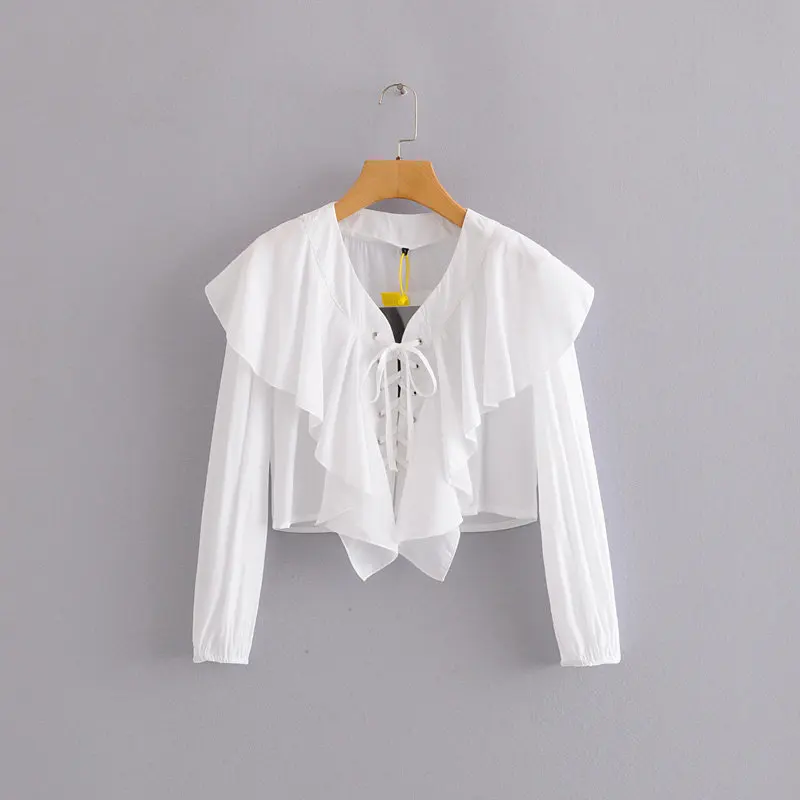 Cascading Ruffle Women V Neck Short Shirt Crop Top 2020 Spring Leisure Lady Nine Quarter Sleeve Blouses Loose Tops S6851
Cascading Ruffle Women V Neck Short Shirt Crop Top 2020 Spring Leisure Lady Nine Quarter Sleeve Blouses Loose Tops S6851