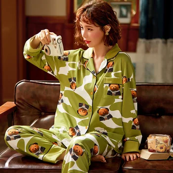 Women Autumn&Winter 100% Cotton Pajama Suit Long Sleeve Simple Soild Loose Home Suit Larger Size Pajamas Set M-3XL
Women Autumn&Winter 100% Cotton Pajama Suit Long Sleeve Simple Soild Loose Home Suit Larger Size Pajamas Set M-3XL