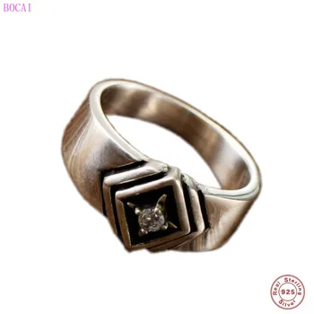 BOCAI S925 Sterling Silver rings fo men and women retro trend multilateral diamond zircon men's and women's Thai silver ring
BOCAI S925 Sterling Silver rings fo men and women retro trend multilateral diamond zircon men's and women's Thai silver ring