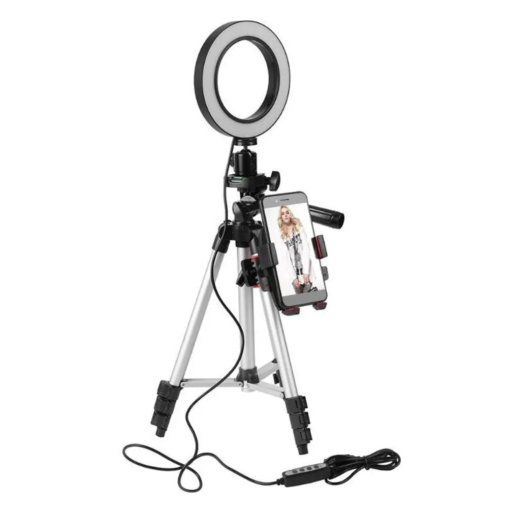 5.7 inch Ring Light Tripod Phone Stand Holder for Video Makeup Mini LED Camera Light with Smart Phone Holder Desktop LED Lamp
5.7 inch Ring Light Tripod Phone Stand Holder for Video Makeup Mini LED Camera Light with Smart Phone Holder Desktop LED Lamp