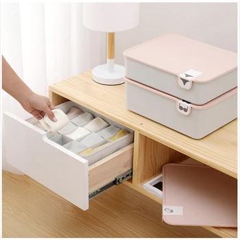 Plastic Underwear Storage Box with Mark 1/10/15 Grids Closet Organizer with Cover for Underwear Socks Bra Organizer
Plastic Underwear Storage Box with Mark 1/10/15 Grids Closet Organizer with Cover for Underwear Socks Bra Organizer