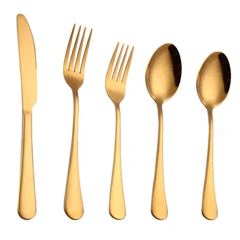 6x 5PCS Set Stainless Steel Tableware Set Handle Dinnerware Knife Fork Spoon Teaspoon Cutlery Set