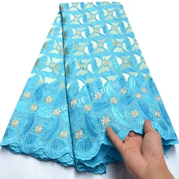 Sky Blue Nigerian Voile Cotton Lace Fabric 2020 Swiss Voile Lace In Switzerland High Quality African Dry Cotton Lace Fabric 
Sky Blue Nigerian Voile Cotton Lace Fabric 2020 Swiss Voile Lace In Switzerland High Quality African Dry Cotton Lace Fabric