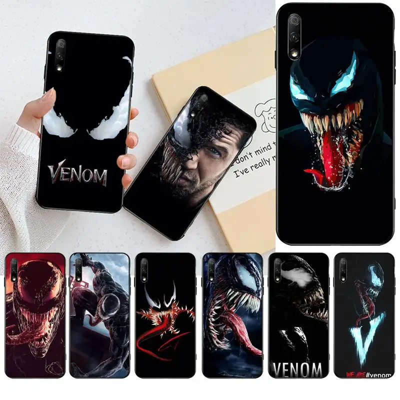 

YJZFDYRM Marvel Hero Venom Black Soft Shell Phone Case Capa For Huawei Nova 6se 7 7pro 7se honor 7A 8A 7C Prime2019