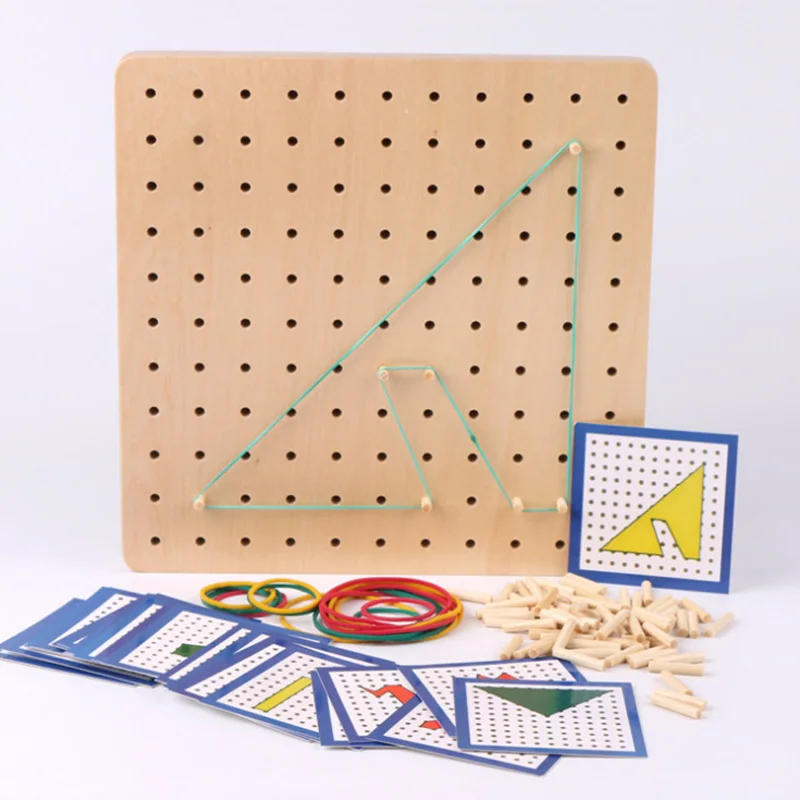 New Educational Wooden Toy Montessori Toy Creative Graphics Rubber Tie Nail Boards with Card Colorful Baby Birthday Gift D109
New Educational Wooden Toy Montessori Toy Creative Graphics Rubber Tie Nail Boards with Card Colorful Baby Birthday Gift D109