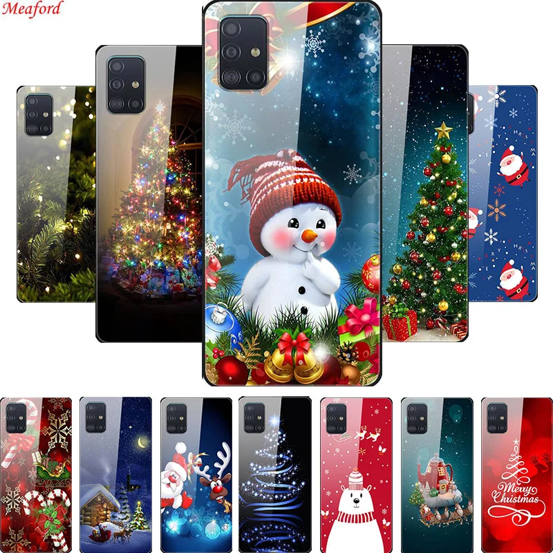 Чехол из закаленного стекла для OPPO A92 A72 A52 чехол с надписью "Merry Christmas"