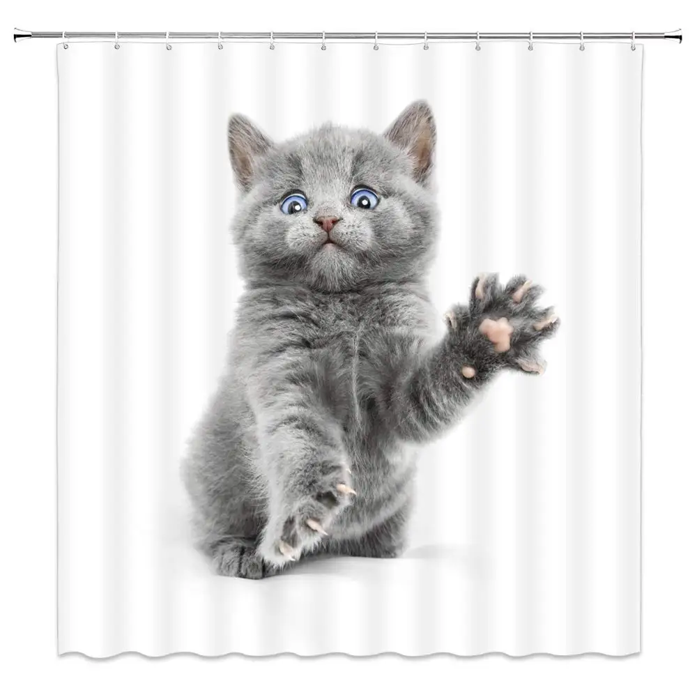 Gray Cat Shower Curtain Cute Pet Funny Animal Kids Bathroom Decor Waterproof Polyester Fabric Bath Accessories Hanging Curtains
Gray Cat Shower Curtain Cute Pet Funny Animal Kids Bathroom Decor Waterproof Polyester Fabric Bath Accessories Hanging Curtains
