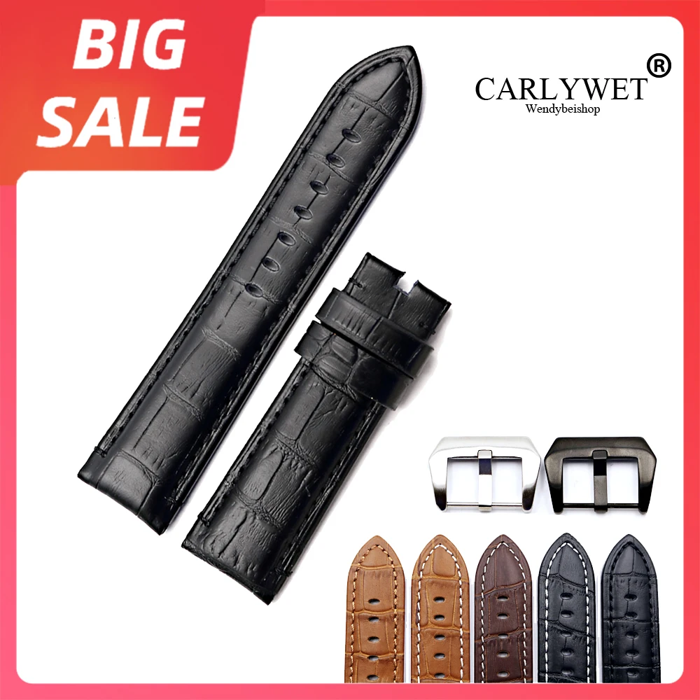 CARLYWET 22 24mm TOP Black Luxury Watch Band Real Leather Handmade Thick Replacement Wrist Strap Belt Screw Buckle For Panerai
CARLYWET 22 24mm TOP Black Luxury Watch Band Real Leather Handmade Thick Replacement Wrist Strap Belt Screw Buckle For Panerai