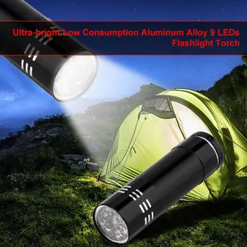 Mini Ultra-bright Low Power Consumption Aluminum Alloy 9 LEDs Flashlight Torch Light Lamp For Camping Outdoors
Mini Ultra-bright Low Power Consumption Aluminum Alloy 9 LEDs Flashlight Torch Light Lamp For Camping Outdoors