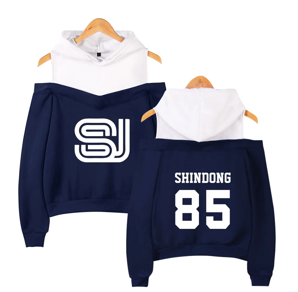 Super Junior Off-shoulder Hoodies Super Junior Off-shoulder Hoodies