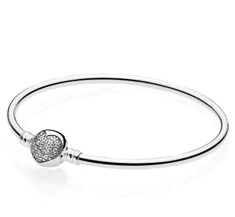 Original 925 Sterling Silver Bangle Crystal Heart & Circular Clasp Clip Suitable Bracelet Fit Diy Bead Charm Fashion Jewelry
Original 925 Sterling Silver Bangle Crystal Heart & Circular Clasp Clip Suitable Bracelet Fit Diy Bead Charm Fashion Jewelry