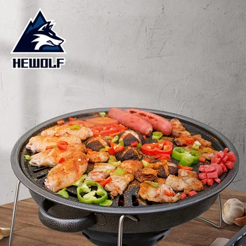 Hewolf Charcoal Korean Barbecue Outdoor Grill Non-Stick BBQ Round Pan Grills Easily Cleaned Smokeless Portable Stove Tool 
Hewolf Charcoal Korean Barbecue Outdoor Grill Non-Stick BBQ Round Pan Grills Easily Cleaned Smokeless Portable Stove Tool