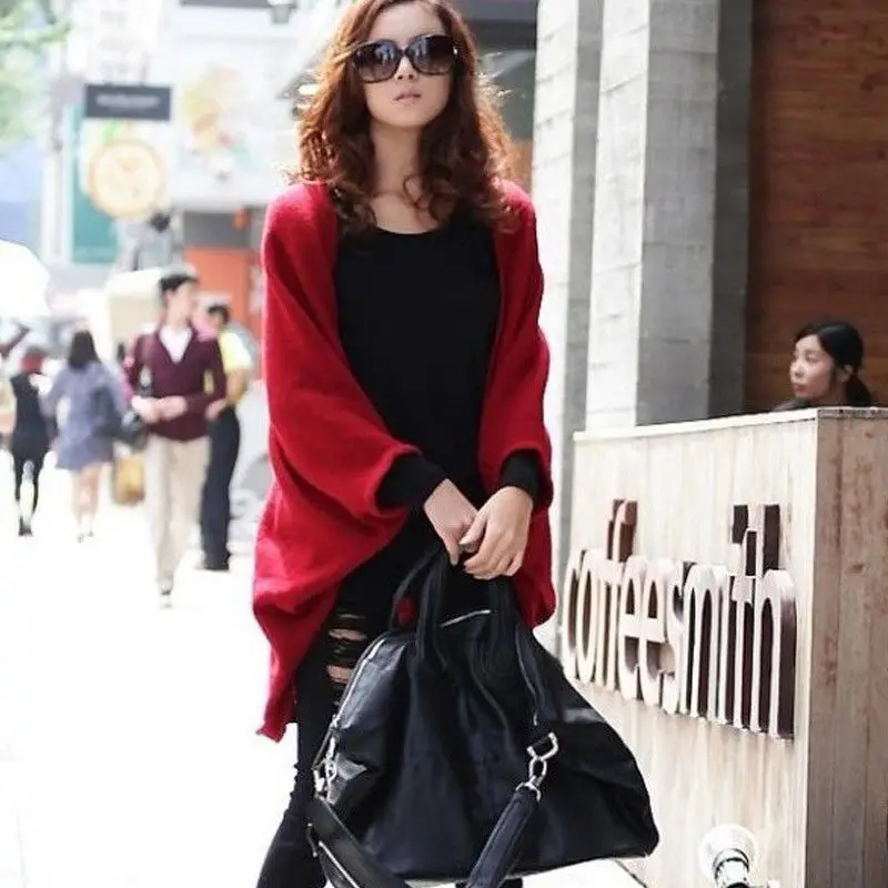 Winter Women Oversized Batwing Sleeve Knitted Sweater Tops Loose Cardigan Loose Long Sleeve Outwear Coat Cardigans Female
Winter Women Oversized Batwing Sleeve Knitted Sweater Tops Loose Cardigan Loose Long Sleeve Outwear Coat Cardigans Female