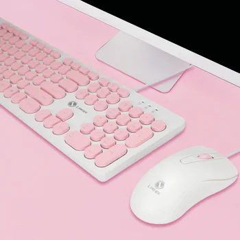 Girls Round Retro Keyboard Mouse Combo USB Wired Mouse Gaming Keyboard For Macbook Lenovo Asus PC Gamer Laptop Computer Mouse
Girls Round Retro Keyboard Mouse Combo USB Wired Mouse Gaming Keyboard For Macbook Lenovo Asus PC Gamer Laptop Computer Mouse