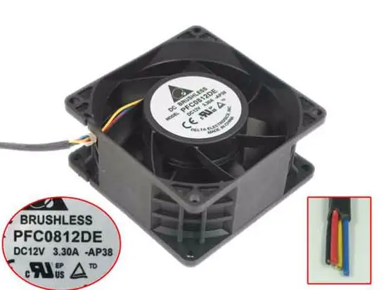 Охлаждающий вентилятор для сервера Delta Electronics PFC0812DE AP38, 12 В постоянного тока, 3,30 А, 80x80x38 мм
Охлаждающий вентилятор для сервера Delta Electronics PFC0812DE AP38, 12 В постоянного тока, 3,30 А, 80x80x38 мм