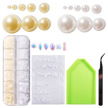 2MM 3MM 4MM 5MM 6MM 8MM 2528Pcs Half Round Imitation Pearls With Tweezers Green Dish and Different Shapes Of Pearls Scrapbooking
2MM 3MM 4MM 5MM 6MM 8MM 2528Pcs Half Round Imitation Pearls With Tweezers Green Dish and Different Shapes Of Pearls Scrapbooking