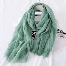 Four Seasons Japanese Simple Cotton Linen Student Scarf Female Cotton Linen Monochrome Thin Air Conditioning Sunscreen 
Four Seasons Japanese Simple Cotton Linen Student Scarf Female Cotton Linen Monochrome Thin Air Conditioning Sunscreen