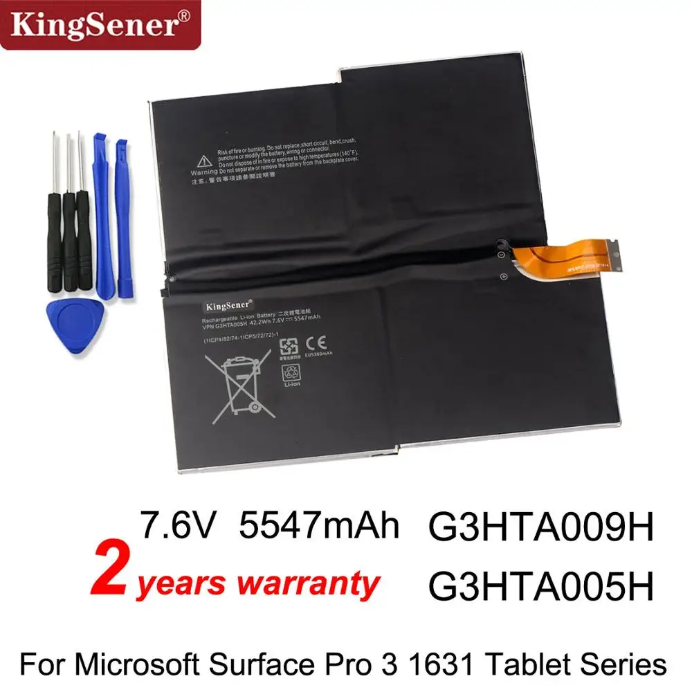 Kingsener G3HTA005H MS011301-PLP22T02 Laptop Battery For MICROSOFT SURFACE PRO 3 1631 G3HTA009H 1577-9700 with tools
Kingsener G3HTA005H MS011301-PLP22T02 Laptop Battery For MICROSOFT SURFACE PRO 3 1631 G3HTA009H 1577-9700 with tools